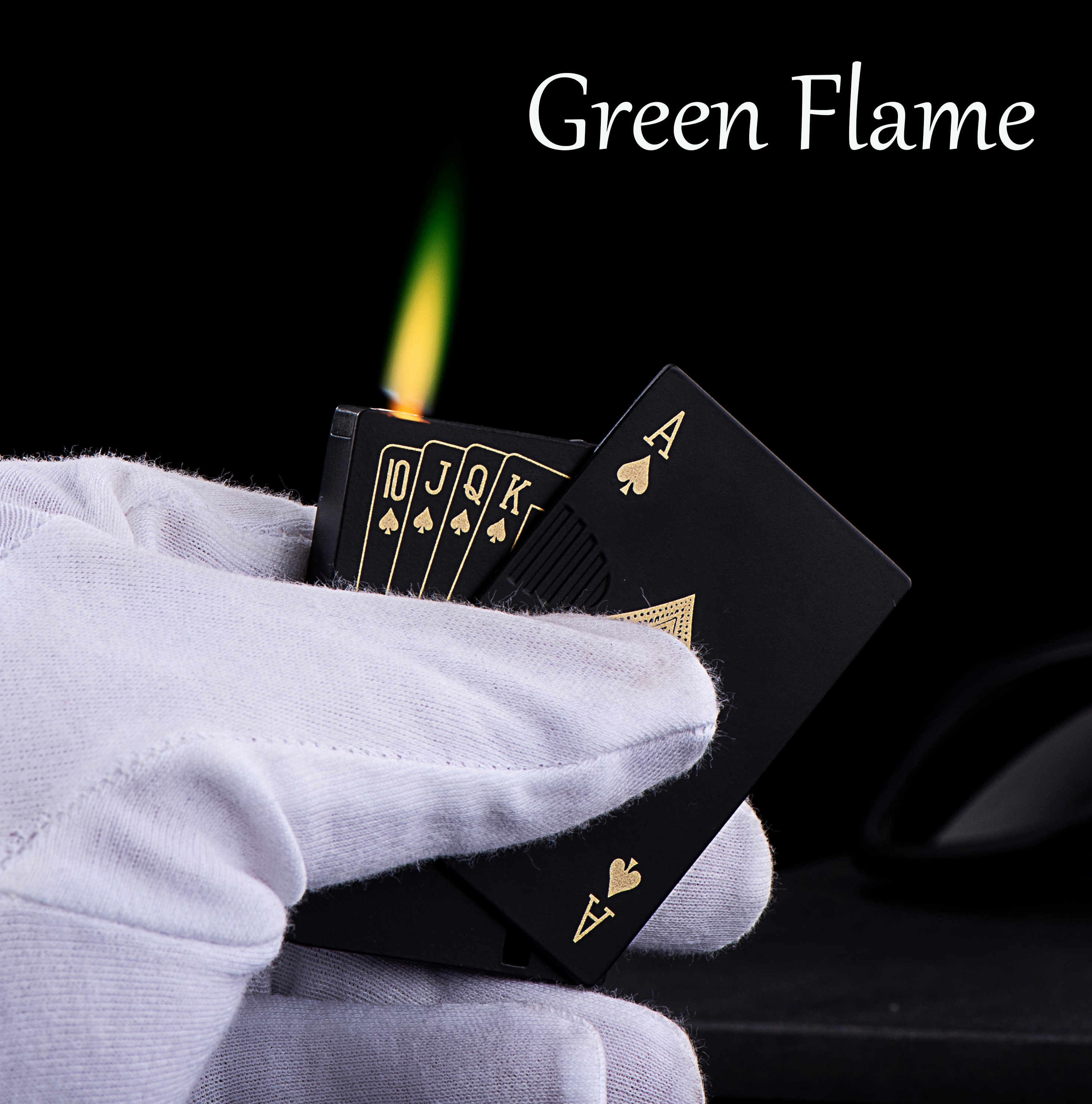 YN TK poker Creative Lighter Jet Torch Play lighter poker uv light custom logo lighter green flame lighter for cigarette