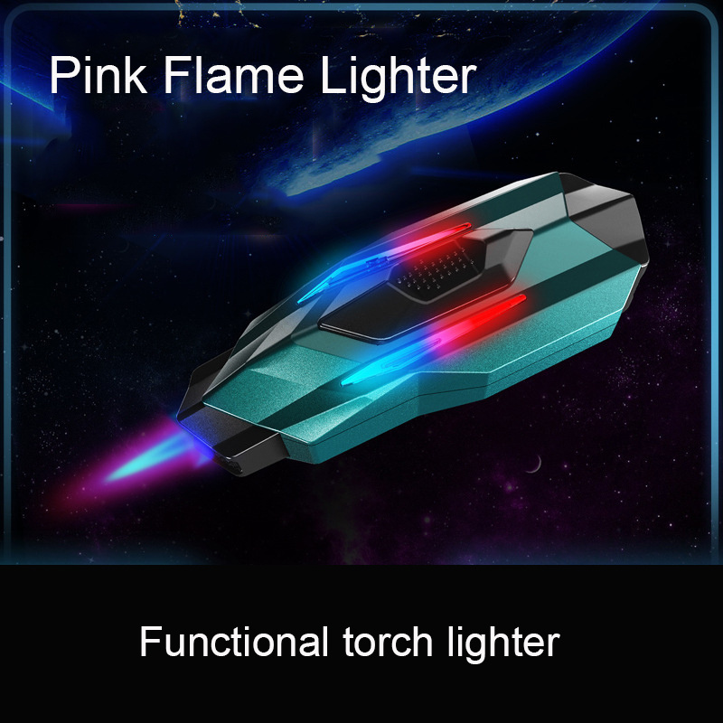 Creative spaceship red flame lighter cigar torch single flame lighter smoking accessories lighter