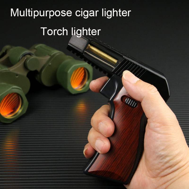 Hot selling gun lighter high temperature inverted torch lighter cigar multifunctional igniter outdoor