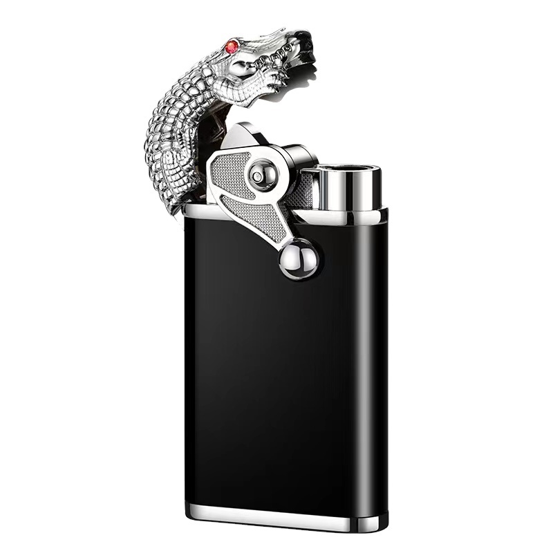 YN New design Crocodile double flame 2.0 lighter custom logo wholesale lighter dragon flame custom logo torch lighters