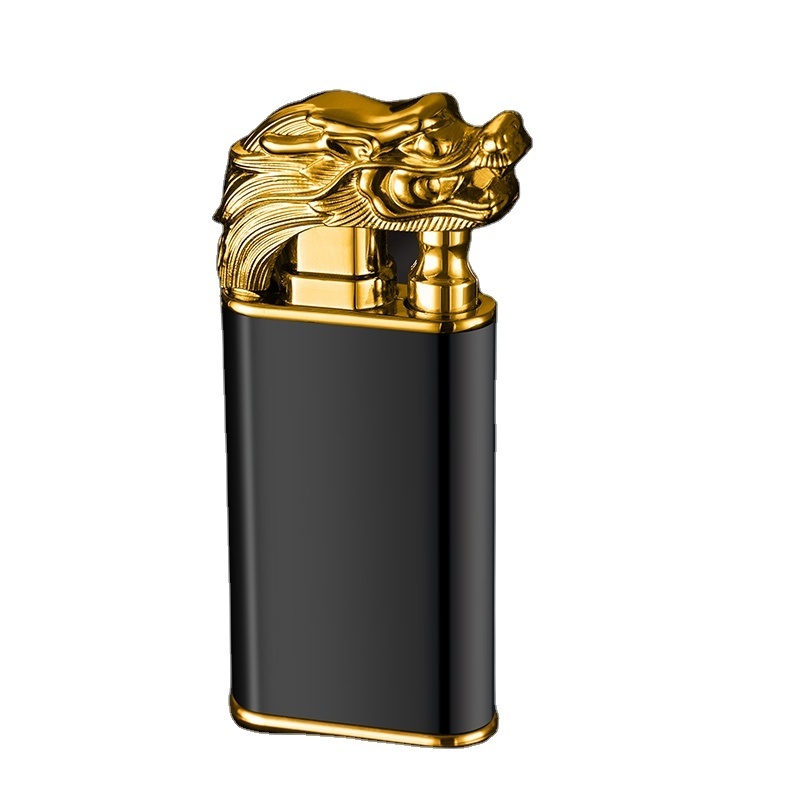 New Best selling classic dragon double flame lighter dragon custom logo gas Croc lighter torch lighter