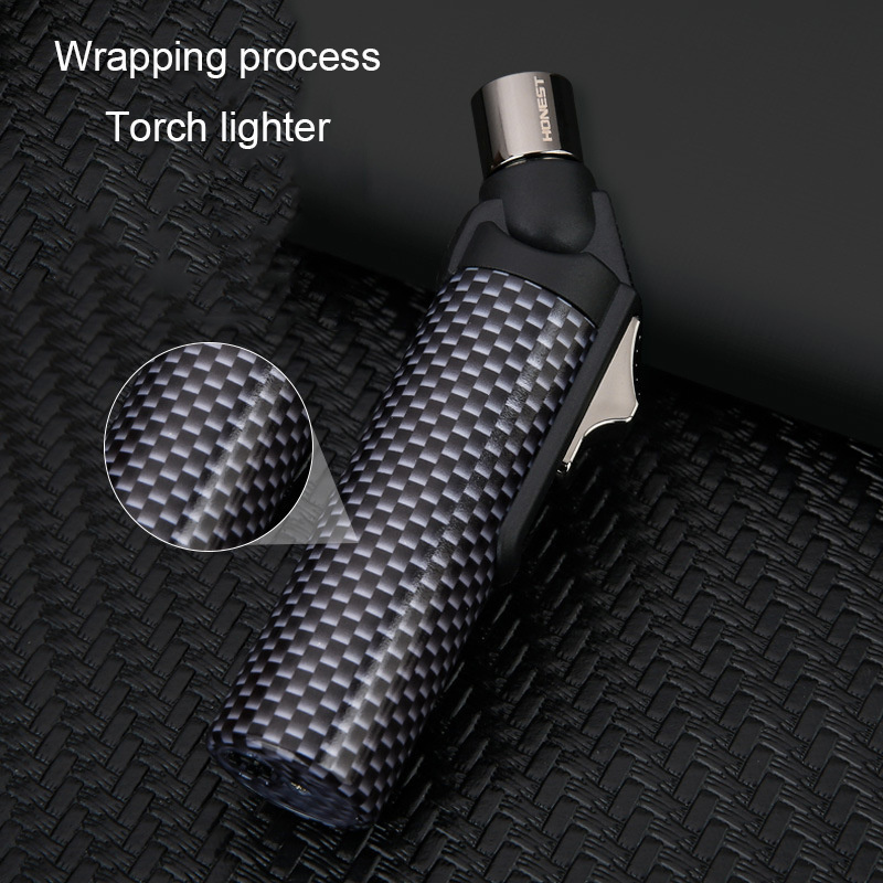 TK printing torch lighter high power gas transparent compartment cigar lighter outdoor blue flame gas lighter