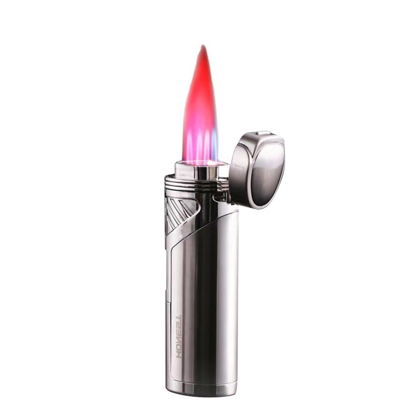 TK croc exclusive cigar lighter big fire pink four flames torch lighter 2 in 1 cigar drill torch windproof lighter for cigar