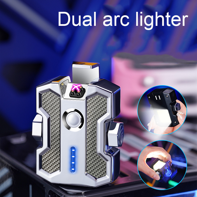 Newly modified fidget spinner arc lighter Type-C rechargeable lighter outdoor gift lighter