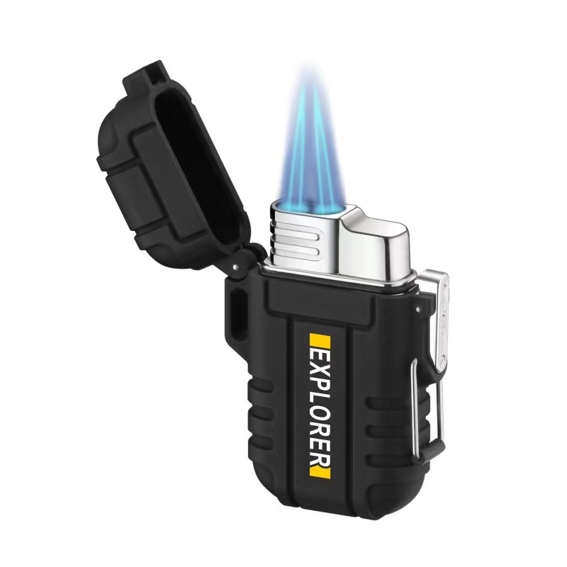 HOT New design waterproof blue straight flame Torch lighter outdoor supplies BLUE flame lighter windproof lighter