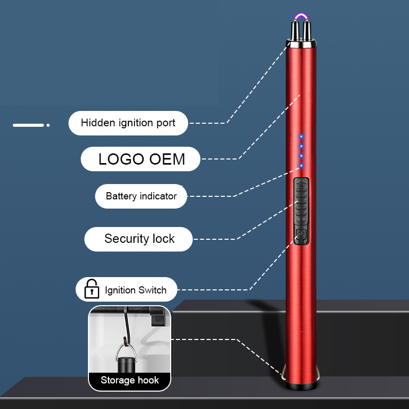 New safe customized logo electric lighter candle charging power display lighter USB lighter