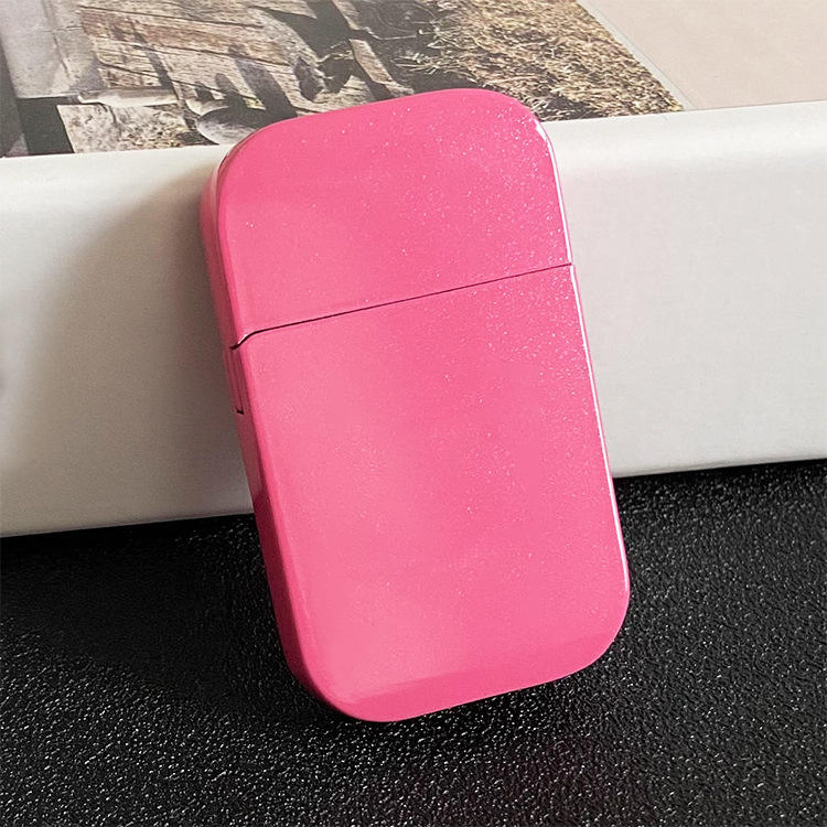 TIKTOK Modern design red flame custom logo lighter HK lighter pink body pink flame lighters for cigarette