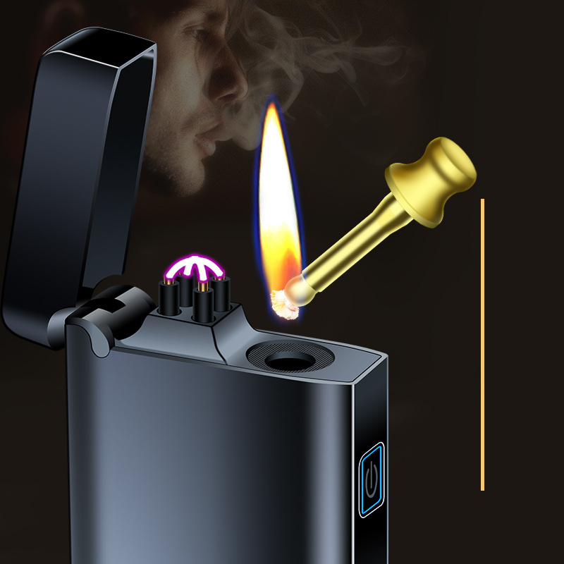 Latest luxury outdoor arc rechargeable lighter kerosene match lighter custom logo gift box men's gift lighter