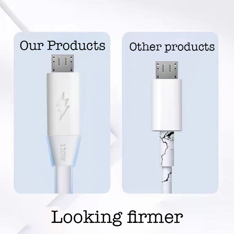 Factory wholesale 120W fast charging cable 6.0 thick advanced charging data cable low temperature stable charging C