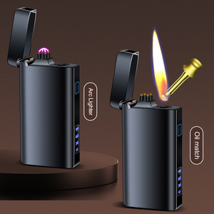 Latest luxury outdoor arc rechargeable lighter kerosene match lighter custom logo gift box men's gift lighter