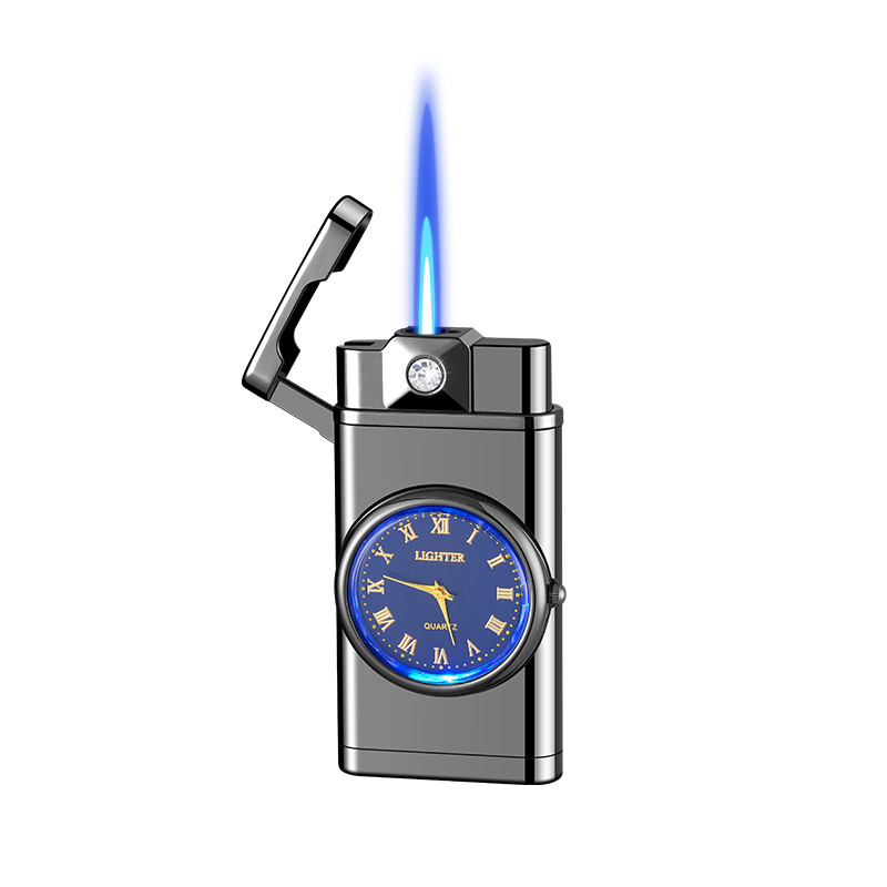 2024Torch lighter fashion watch clock lighter custom logo gift men's lighter