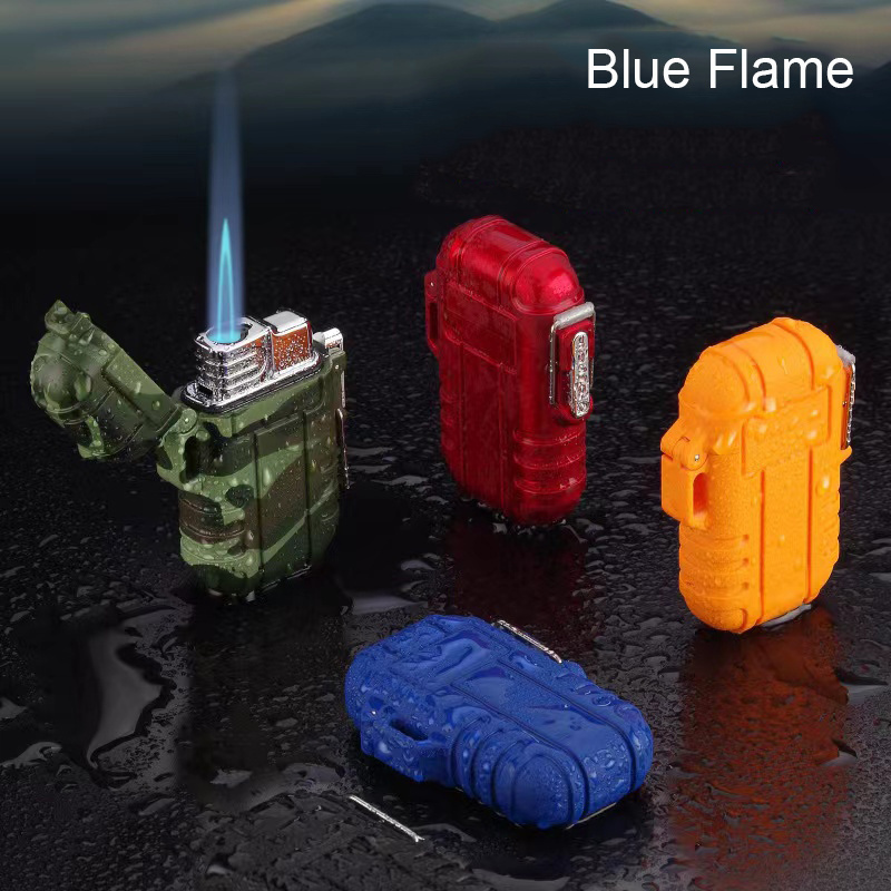 HOT New design waterproof blue straight flame Torch lighter outdoor supplies BLUE flame lighter windproof lighter