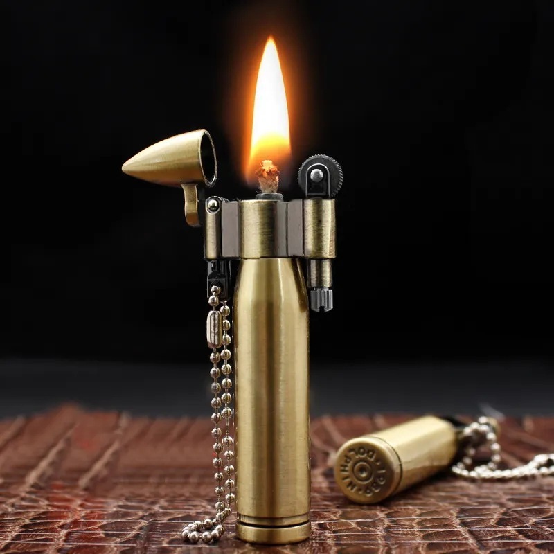 Classic battle design kerosene lighter customizable logo military style outdoor lighter refill