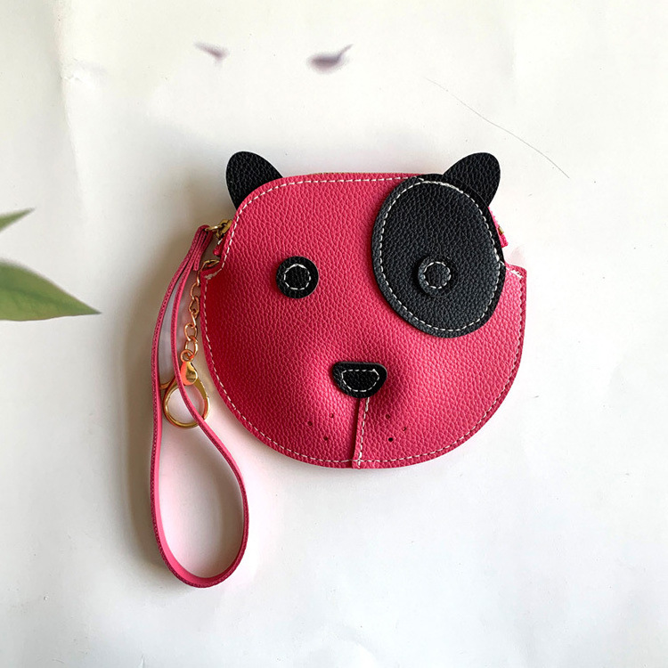 New cartoon cute puppy purse keychain cartoon bag stitching zipper purse wholesale manufacturers