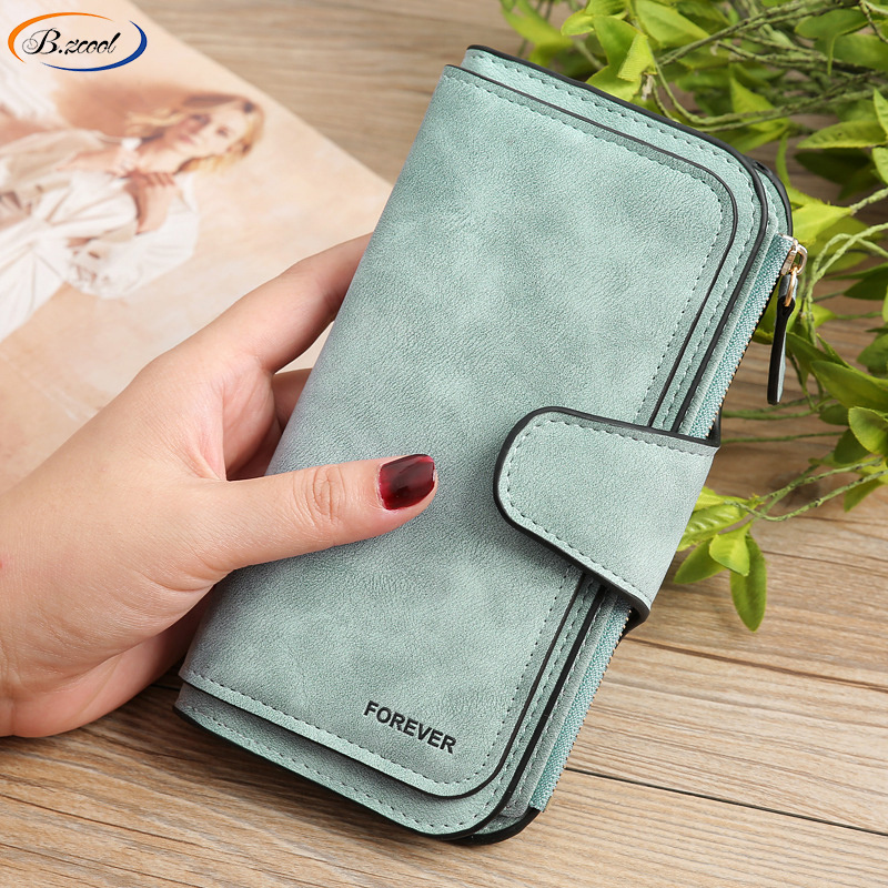 New women's purse frosted coin purse PU leather clutch bag Multi-purpose long wallet multi-card card bag