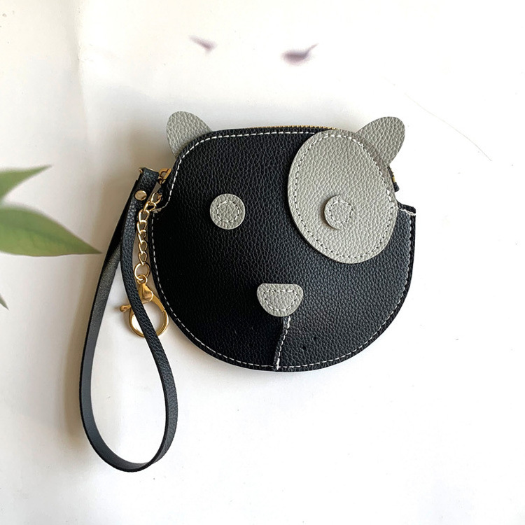 New cartoon cute puppy purse keychain cartoon bag stitching zipper purse wholesale manufacturers