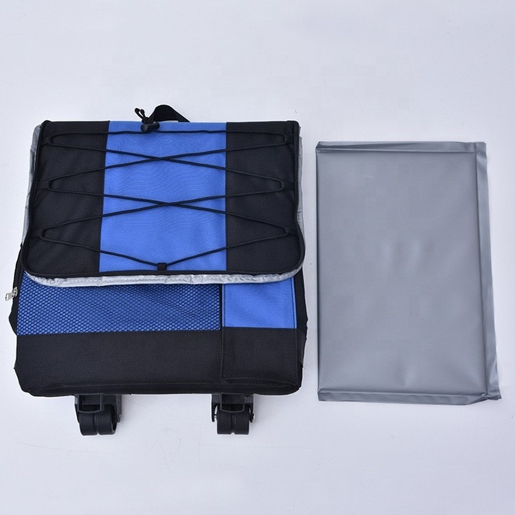 New Arrival Large Capacity Nylon Cooler Bag Insulated Thermal Folding Rolling Outdoor Picnic Beer Fishing Cooler Wheels Spring