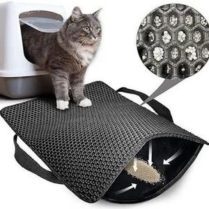 Scratching Sharpen Paw Recycle Use Ultra-Durable Double-Layer EVA Pet Mat for Cats with Litter Filter cat accessories