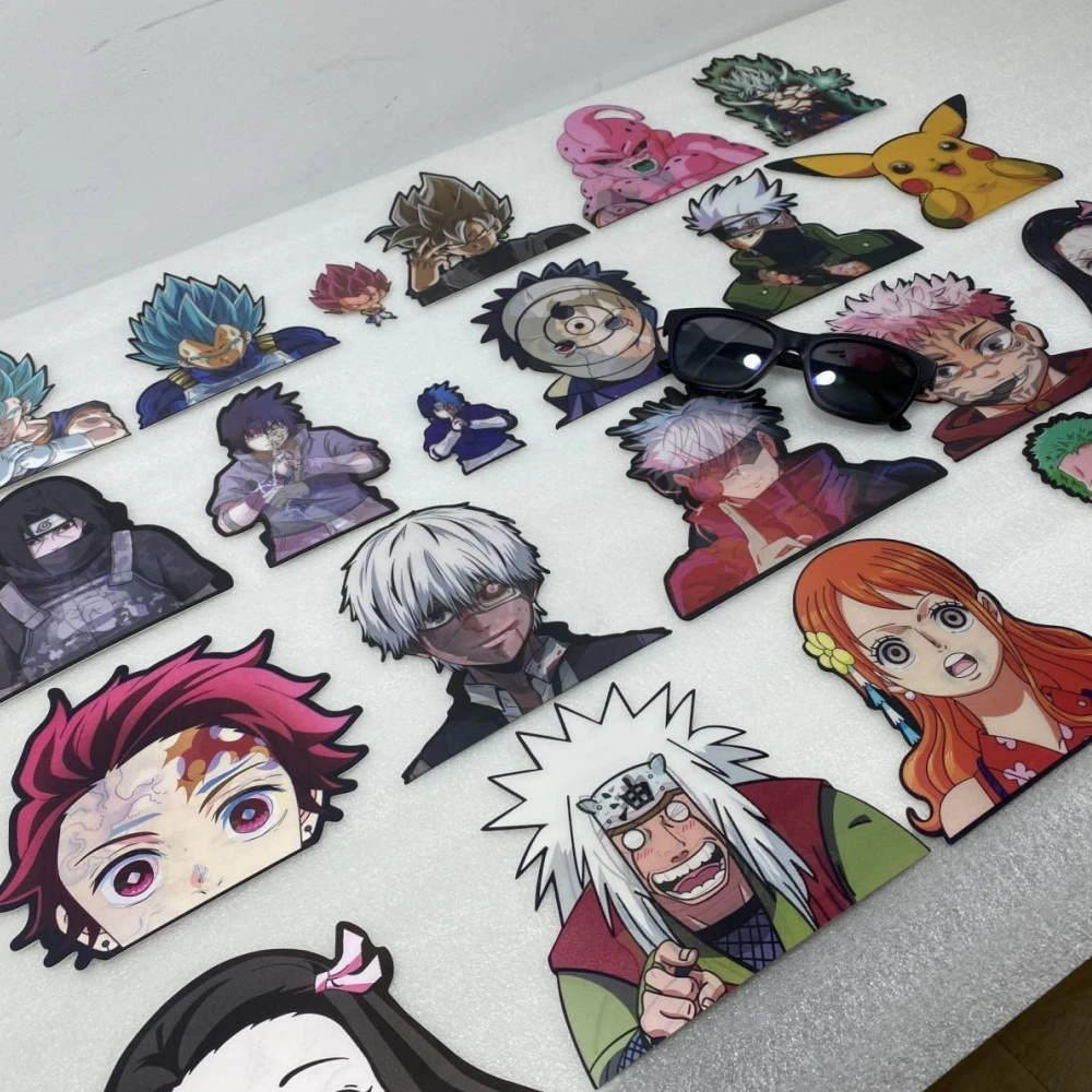 3D Anime Stickers Motion Adhesive Waterproof Peeker Moving Manga Car Sticker Decor Notebook Refrigerator Laptop Lenticular Decal