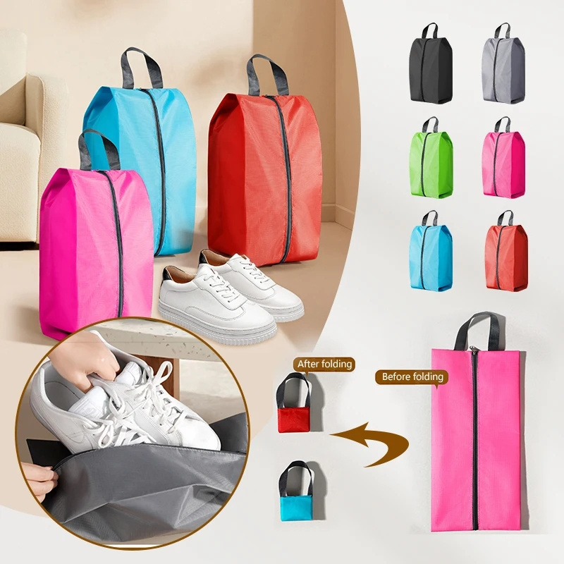 Waterproof Travel Shoes Storage Bag Portable Shoe Cover With Zipper Pouch Nylon Closet Shoes Sorting Bag Organizer Bag