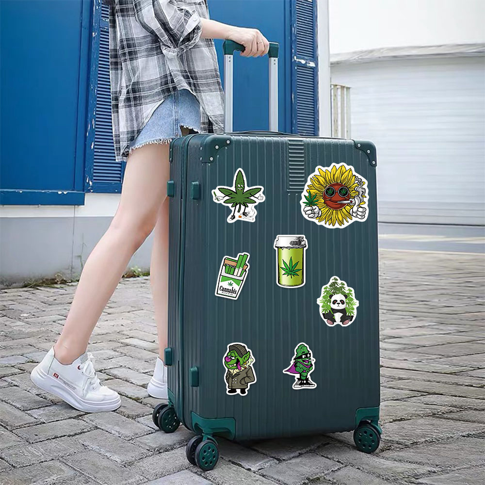 50/100pcs Anime Weed Leaves Graffiti Stickers for Laptop Luggage Car Skateboard Waterproof Cool Sticker Packs Decal Toys