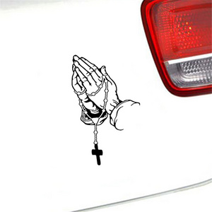 Colorful Car Prayer Gesture Laser Sticker God Jesus Christ Fashion Auto Body Styling Decoration Stickers Rear Windshield Decal