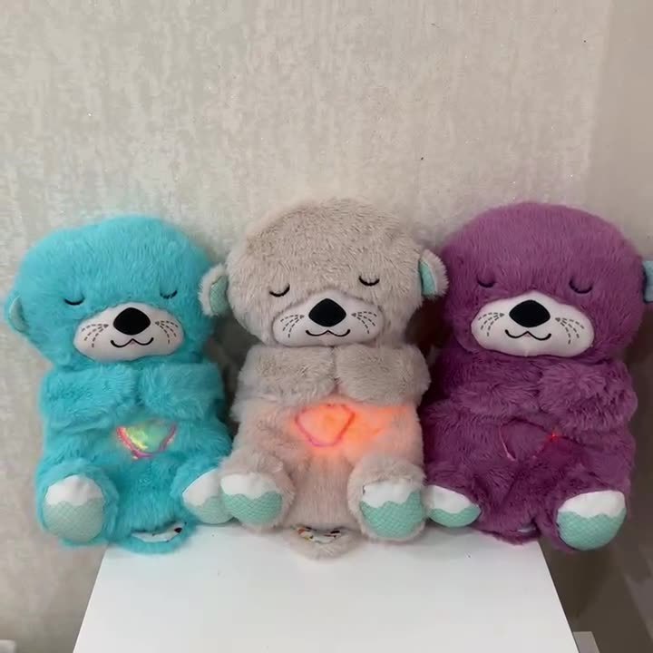 Portable Soothe and Snuggle Otter Music Lights & Rhythmic Breathing Motion Newborn Baby Musical Toys Sleep Buddy Breathing Otter