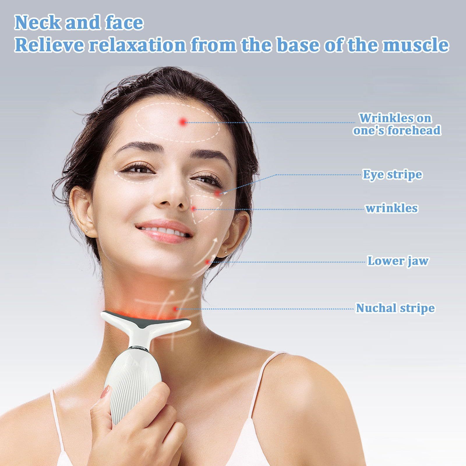 Neck Face Massage Machine Neck Massager Face Lifting Tool 3 Modes Skin Care Tools Face Slimming Machine EMS Neck Lift Massager