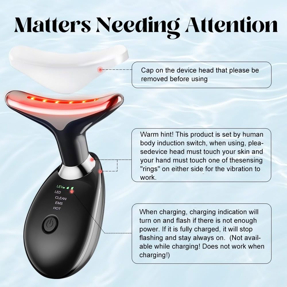 Neck Face Massage Machine Neck Massager Face Lifting Tool 3 Modes Skin Care Tools Face Slimming Machine EMS Neck Lift Massager