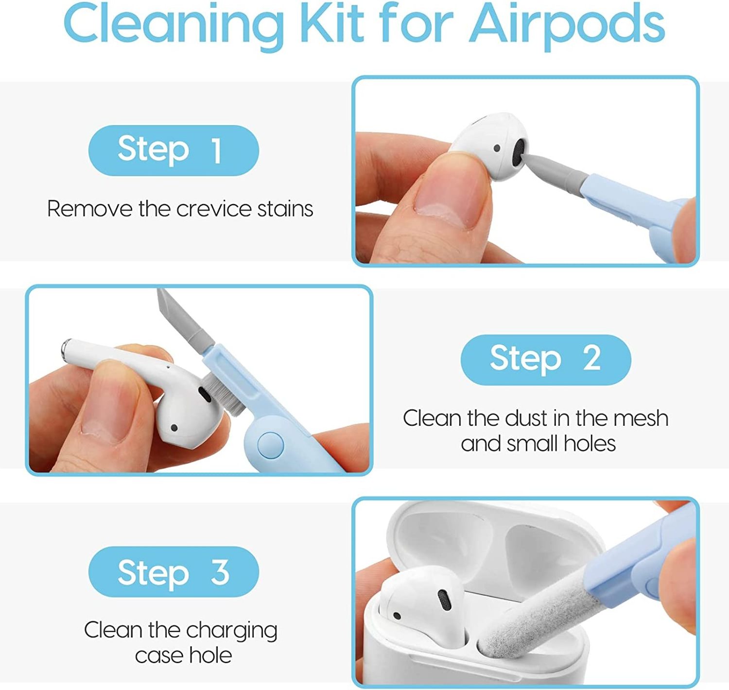 7 in 1 Cleaning Kit Computer Keyboard Cleaner Brush Earphones Cleaning Pen For AirPods iPhone Cleaning Tools Keycap Puller Set