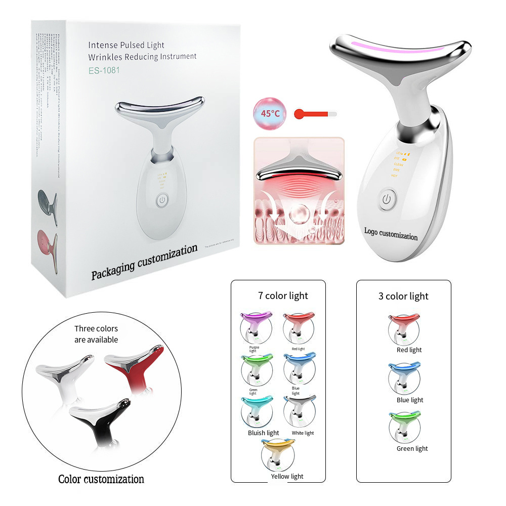 Neck Face Massage Machine Neck Massager Face Lifting Tool 3 Modes Skin Care Tools Face Slimming Machine EMS Neck Lift Massager