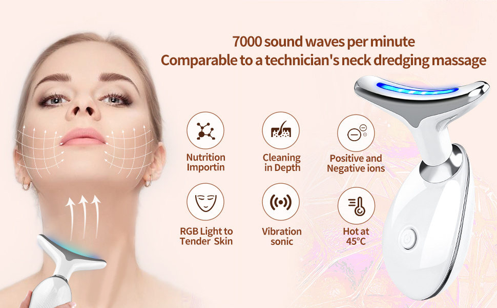 Neck Face Massage Machine Neck Massager Face Lifting Tool 3 Modes Skin Care Tools Face Slimming Machine EMS Neck Lift Massager