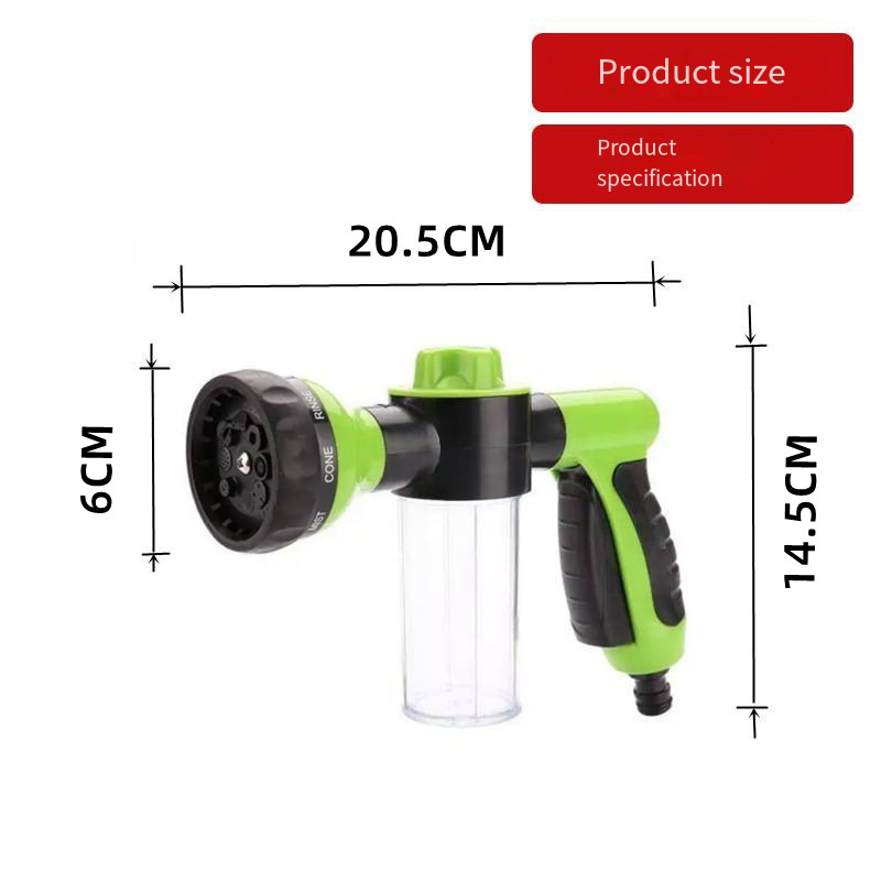 Foam Cannon Bottle Soap Sprayer Garden Hose Nozzle High Pressure 8 in 1 Car Wash Brush Foam Gun for Lawn, Car Wash, Cleaning