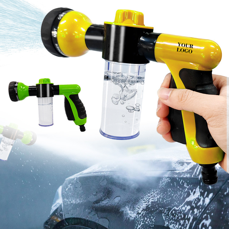 Soap Dispenser Hose Nozzle Foam Cannon Bottle Soap Sprayer 8 in 1 Car Wash Brush Foam Gun for Car Wash, Watering Plants