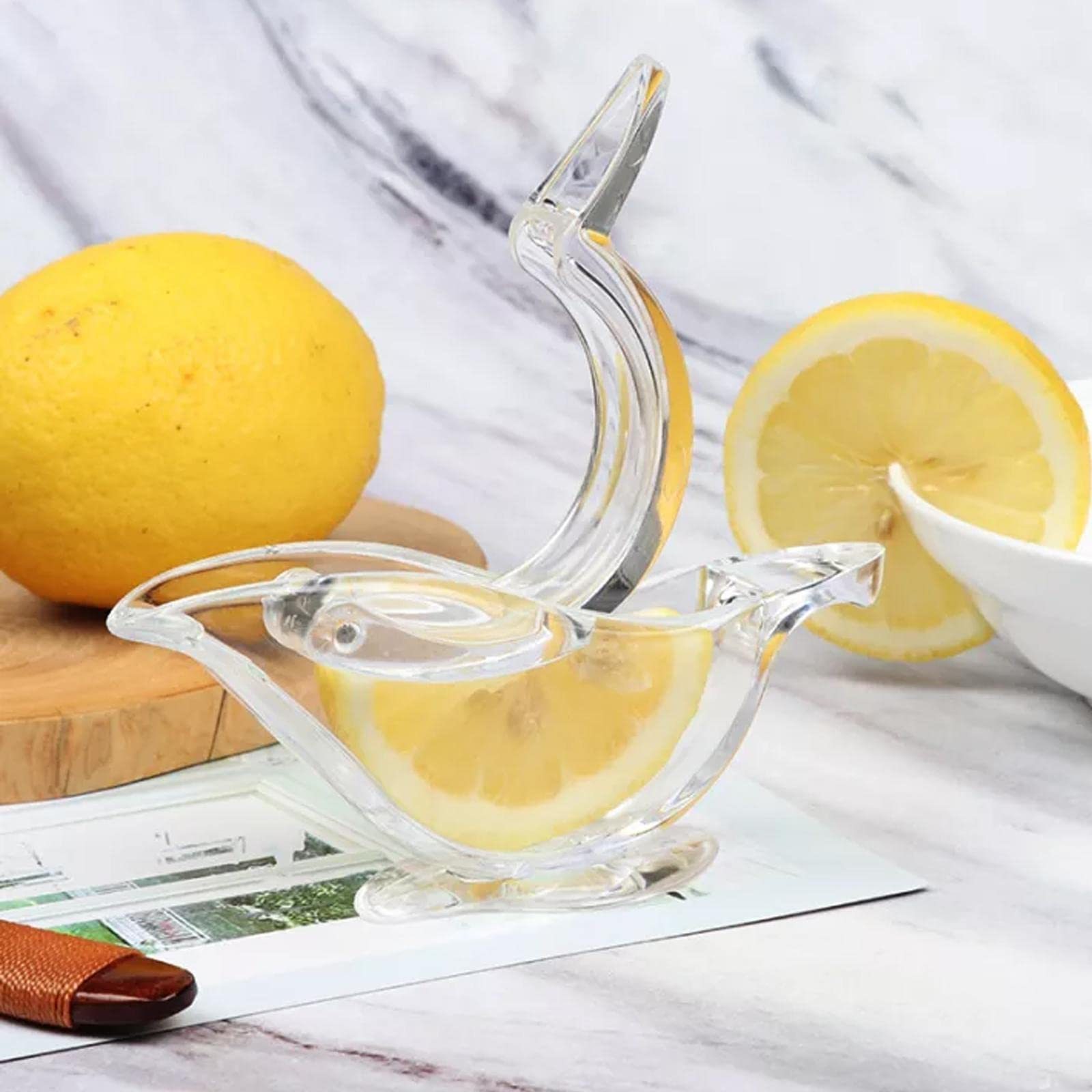 The popular Lemon Juicer Squeezer Portable Clear Bird Lemon Squeezer Acrylic Manual Lemon Slice Squeezer