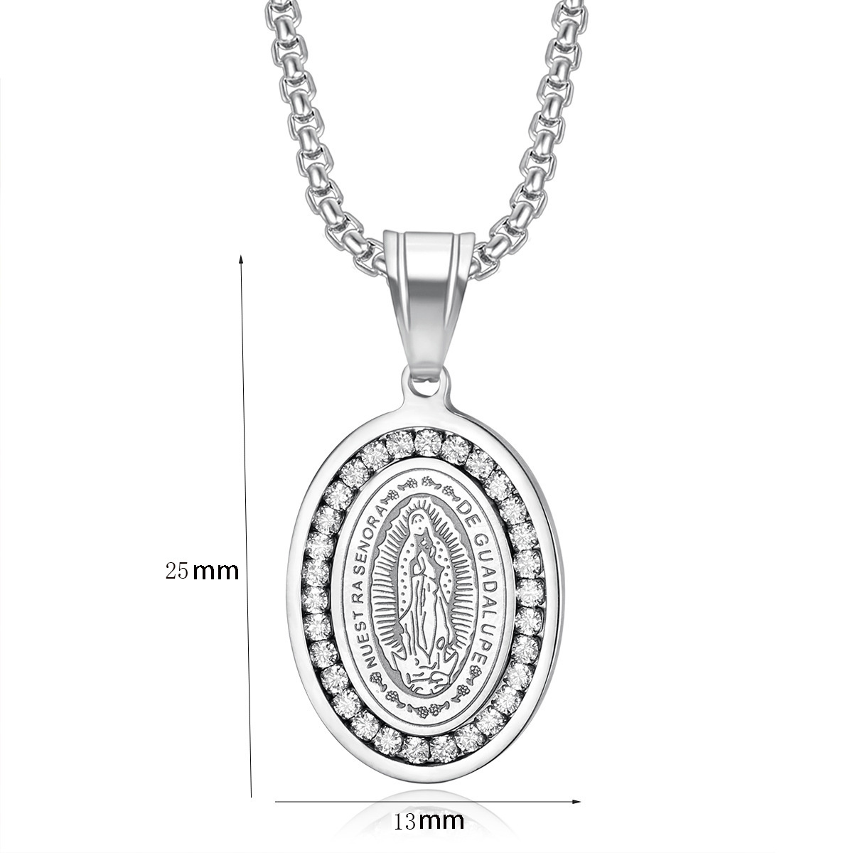 New Hip Hop Guadalupe Virgin Mary Jewelry Titanium Steel Gold Plated  Pendant For  Necklace