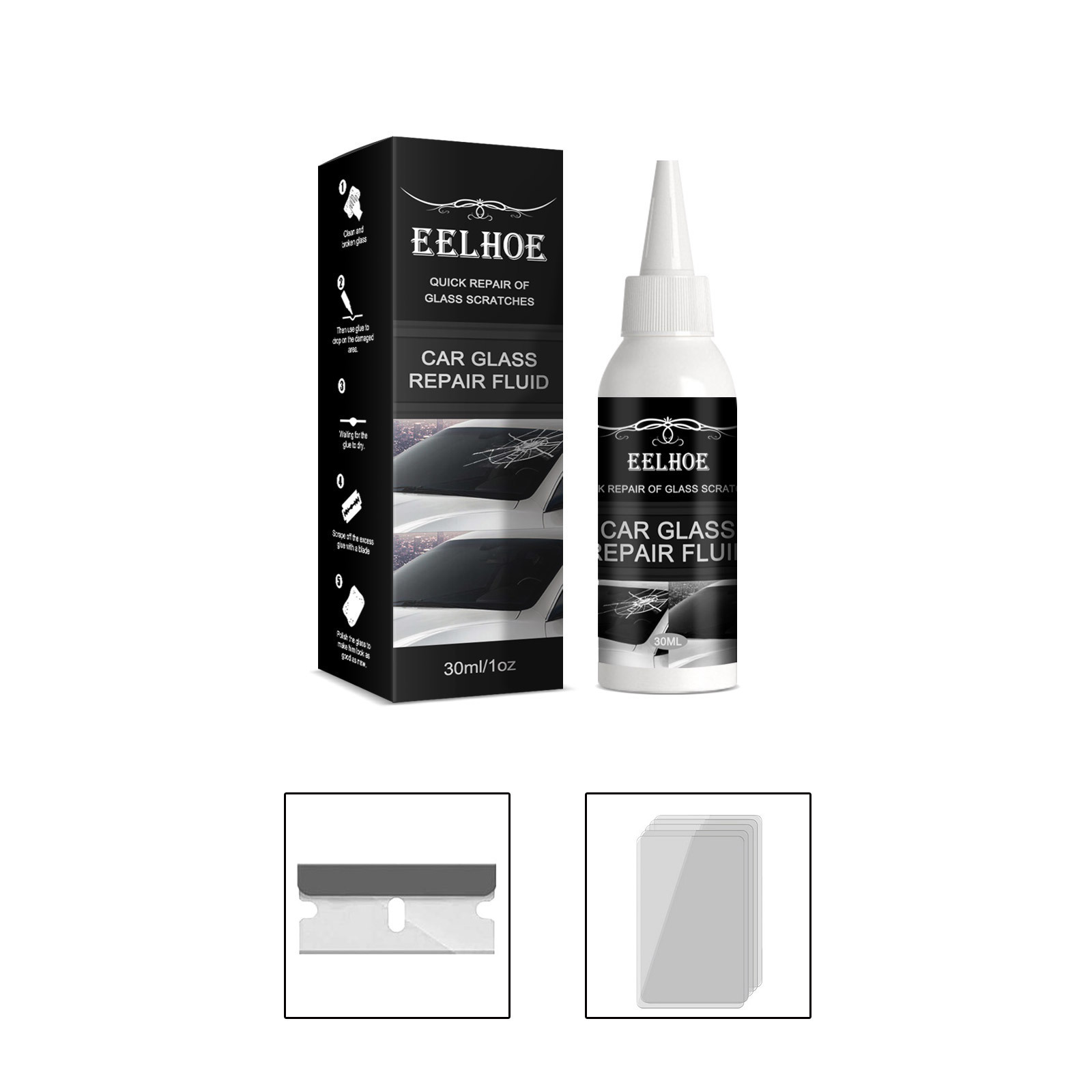 EELHOE Automotive glass repair adhesive Windshield Wholesale EELHOE Car Glass Repair Fluid Kit