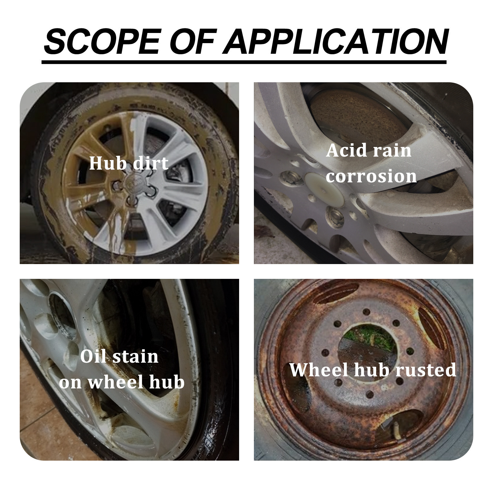 Homonth Wheel Cleaner Wheel hub rim clean stains repair wheel abnormal noise rust cleaner