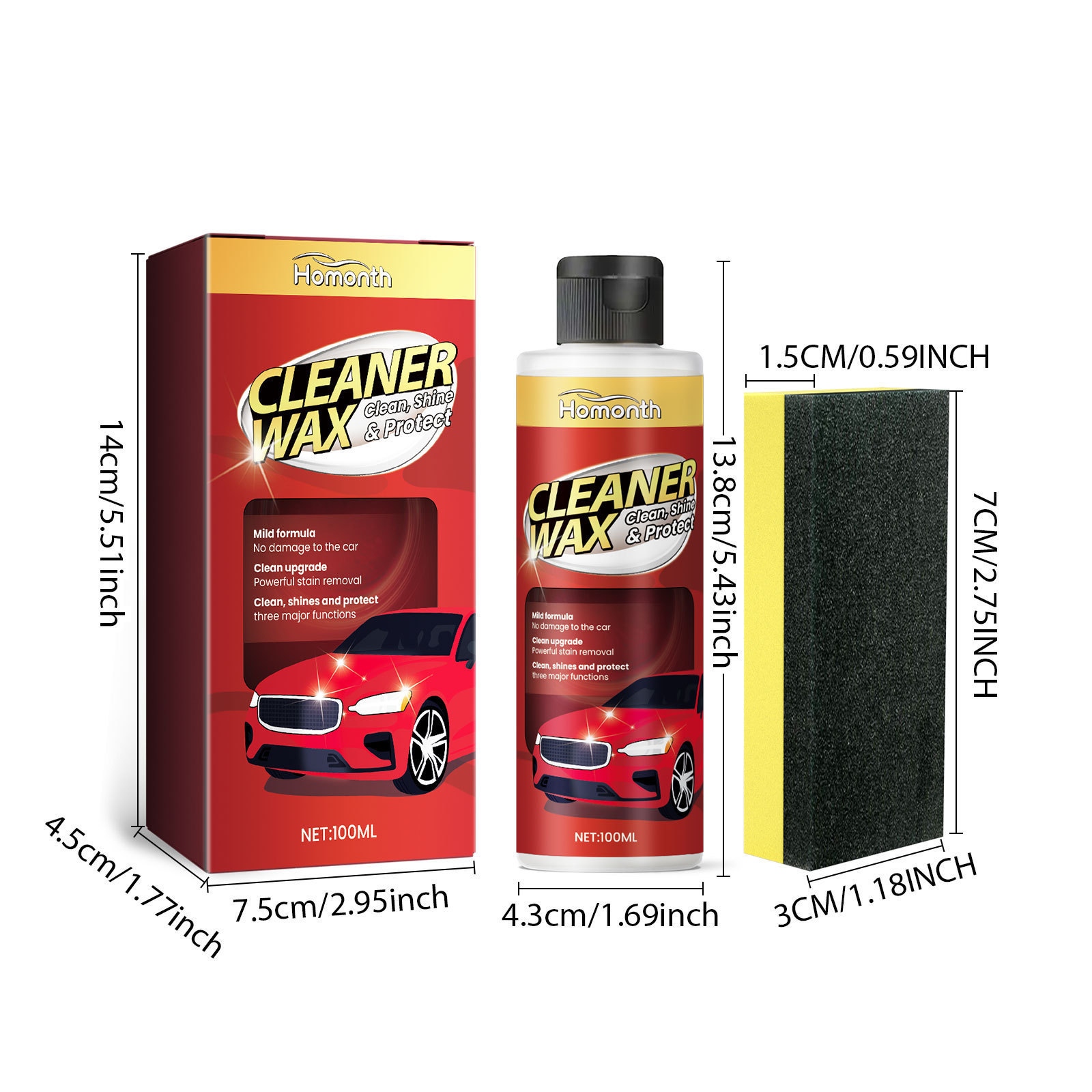 Homonth Car Scratch Protectant Car paint scratch repair maintenance Clean stains refurbish coating