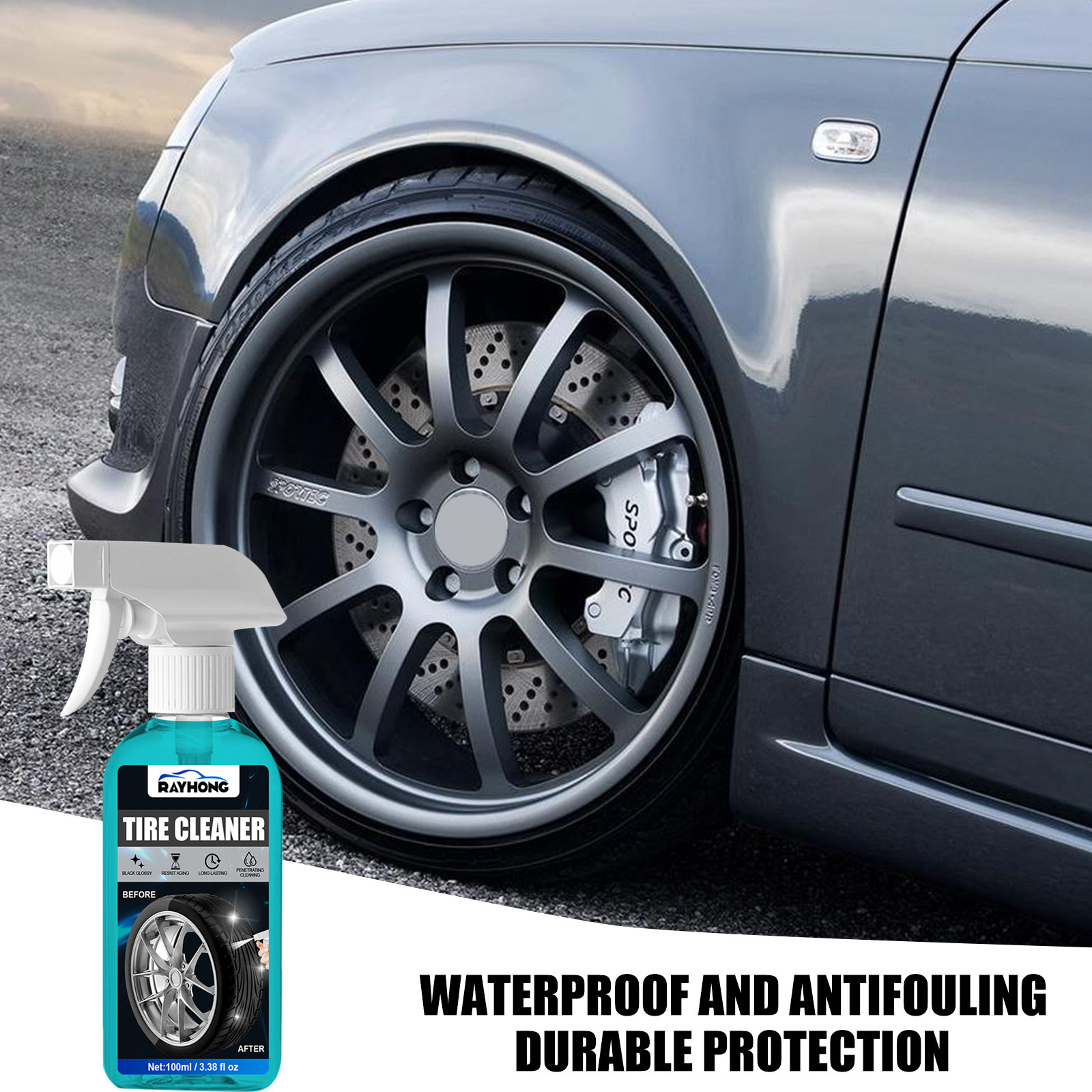 Tire retreading spray Car maintenance tire spray tire polishing protection brightener blackening