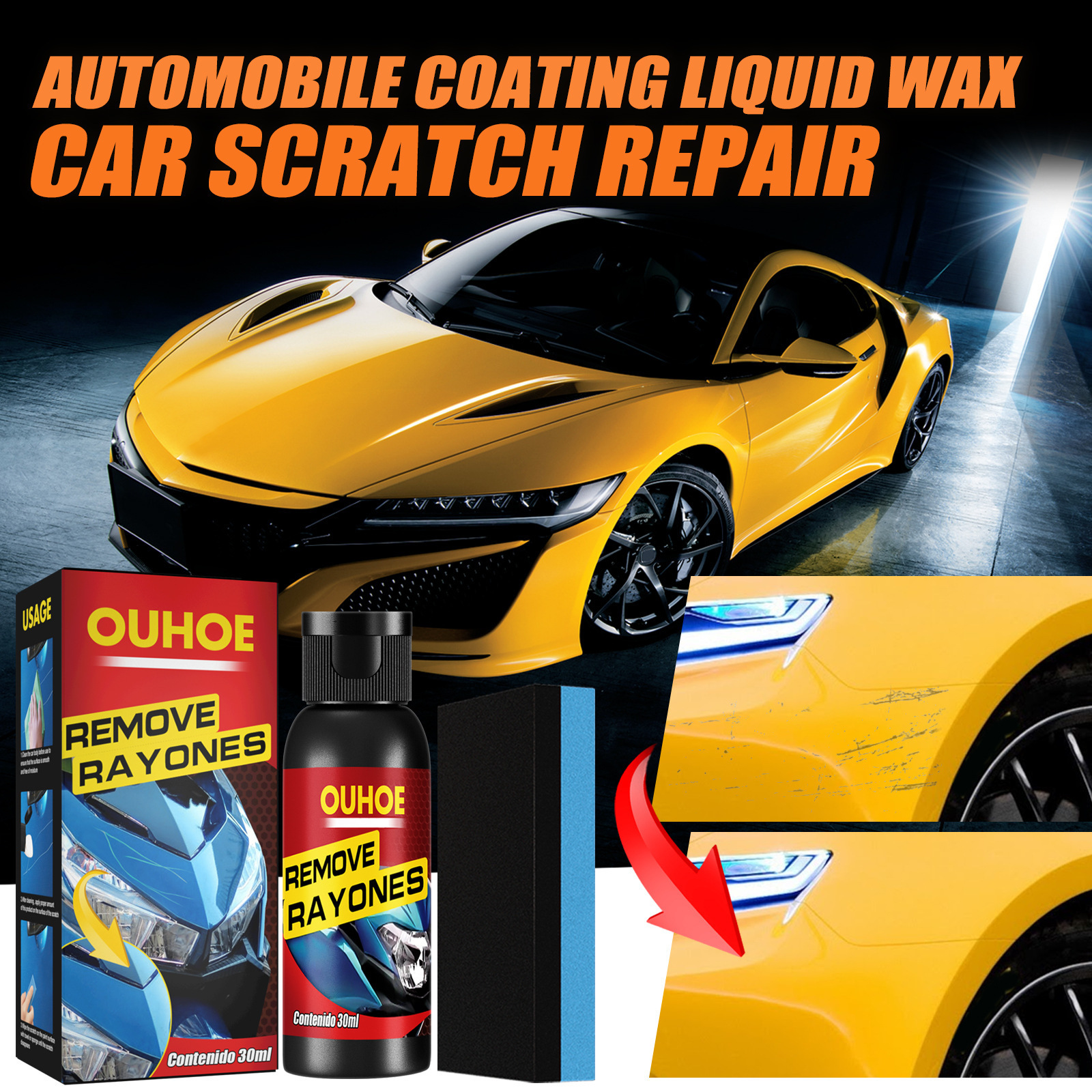 OUHOE Automotive Paint Scratch repair polish Remove scratch refurbishment repair car paint maintenance repair