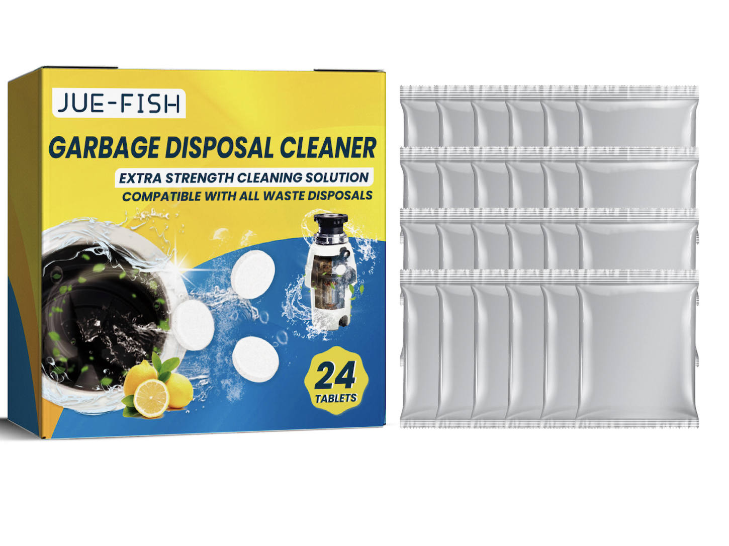 Jue-Fish Sink cleaning tablets Kitchen sink cleaning stains and oil cleaning pipes  effervescent tablets