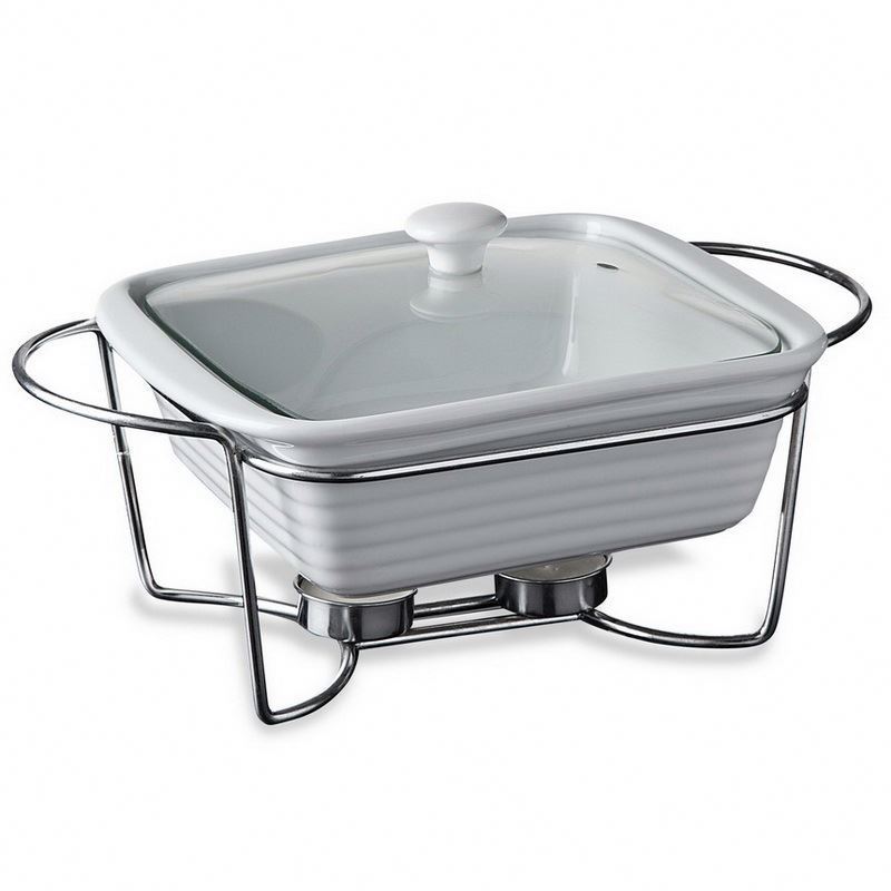 Yanxiang Factory price Bakeware white ceramic chafing dish buffet food warmer with lid porcelain casserole baking dish set