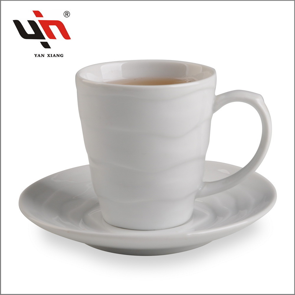 Custom Logo Design Ceramic Teacup Set White Porcelain Ceramic Tea Cups & Saucers Milk Cup Tea Coffees