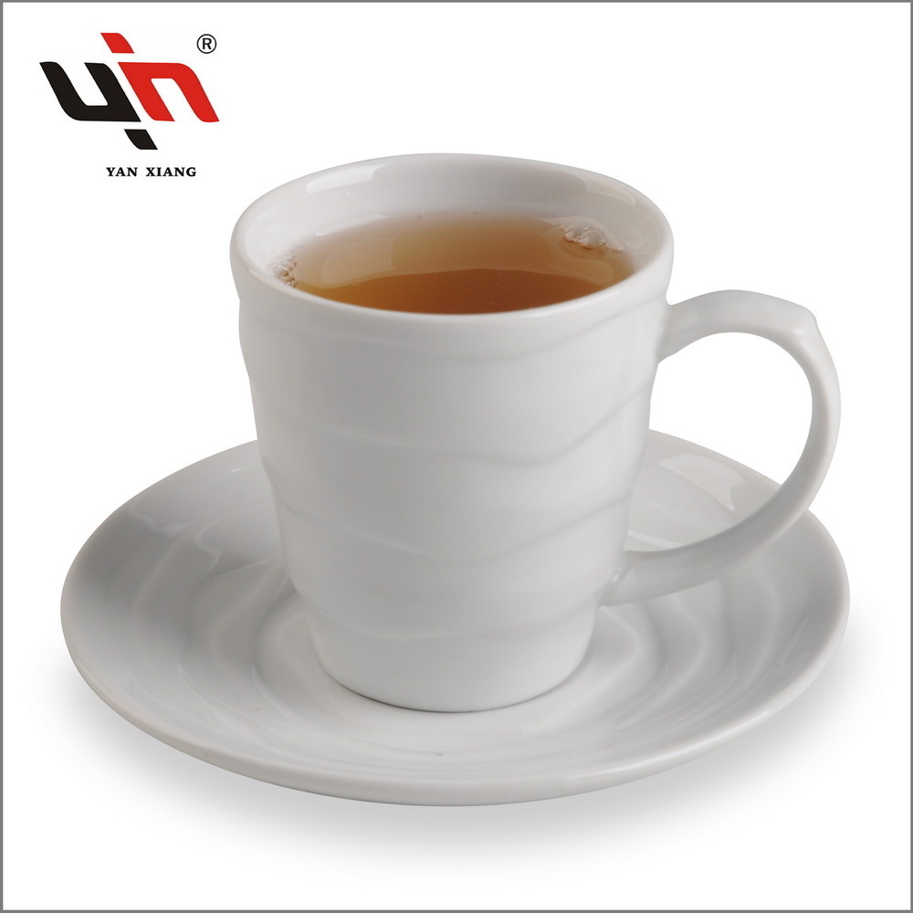 Custom Logo Design Ceramic Teacup Set White Porcelain Ceramic Tea Cups & Saucers Milk Cup Tea Coffees