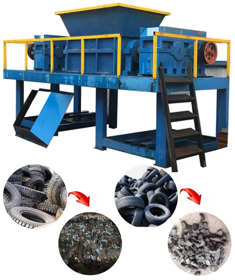 Heavy Duty Industrial Automatic Waste Tire Scrap Car Machines Waste Tire Shredding machine