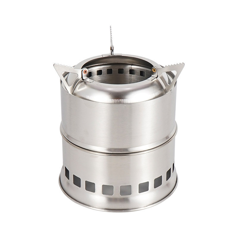 Outdoor Stainless Steel Mini Portable BBQ Camping Hiking Fire Wood Pellet Stove