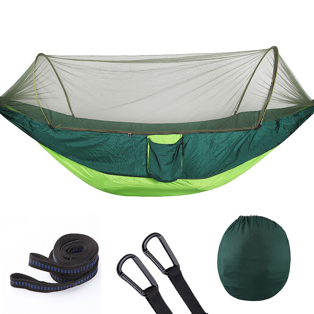 Outdoor Camping Portable Fully Automatic Quick Opening Hammock With Mosquito Net