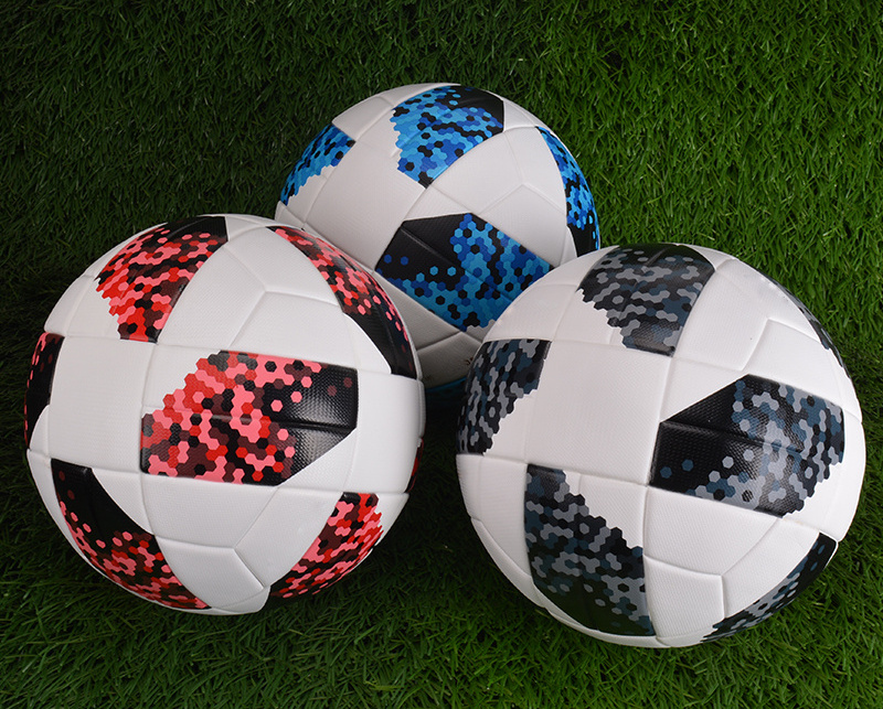 New High Quality Custom PU Leather Football Training League Soccer Size 5 Football