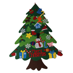 Christmas Decoration Gifts DIY Felt Christmas Wall Tree With Ornament Set For Kids